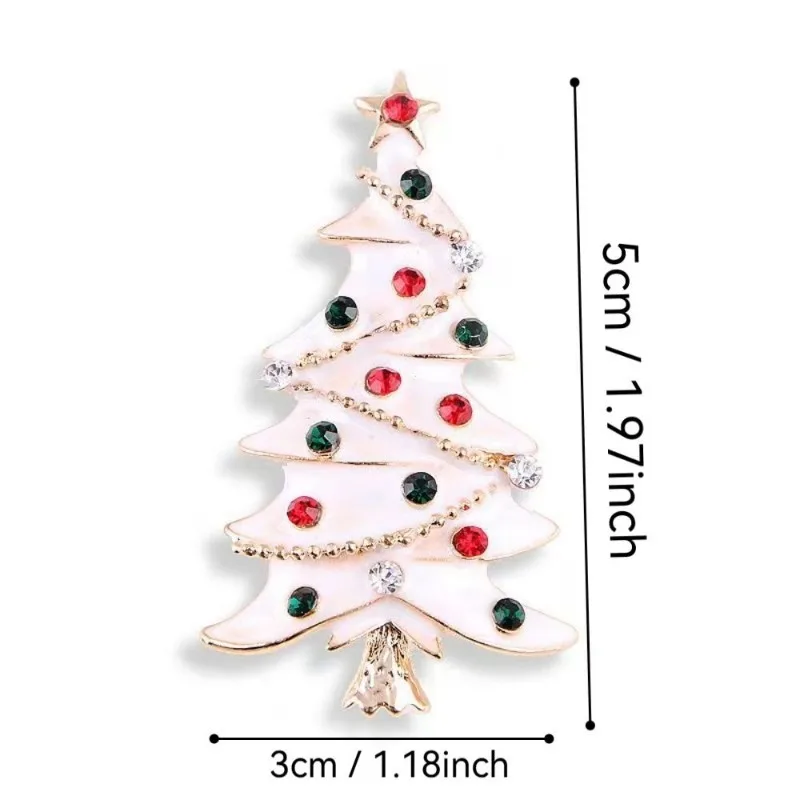 Christmas Tree Reindeer Brooch Enamel Snowman Santa Claus Pin Cartoon Coat Jacket Accessories for Women Festive Holiday Jewelry