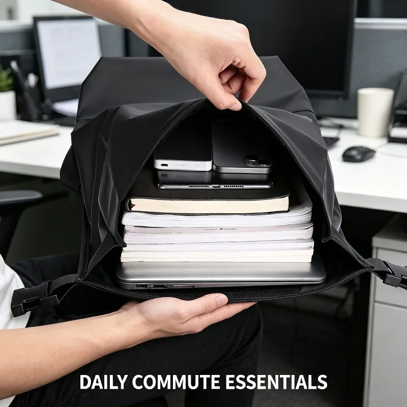 Men's Business Men's Backpack Premium Business Travel Large Capacity Commuter Roll Up Computer Bag