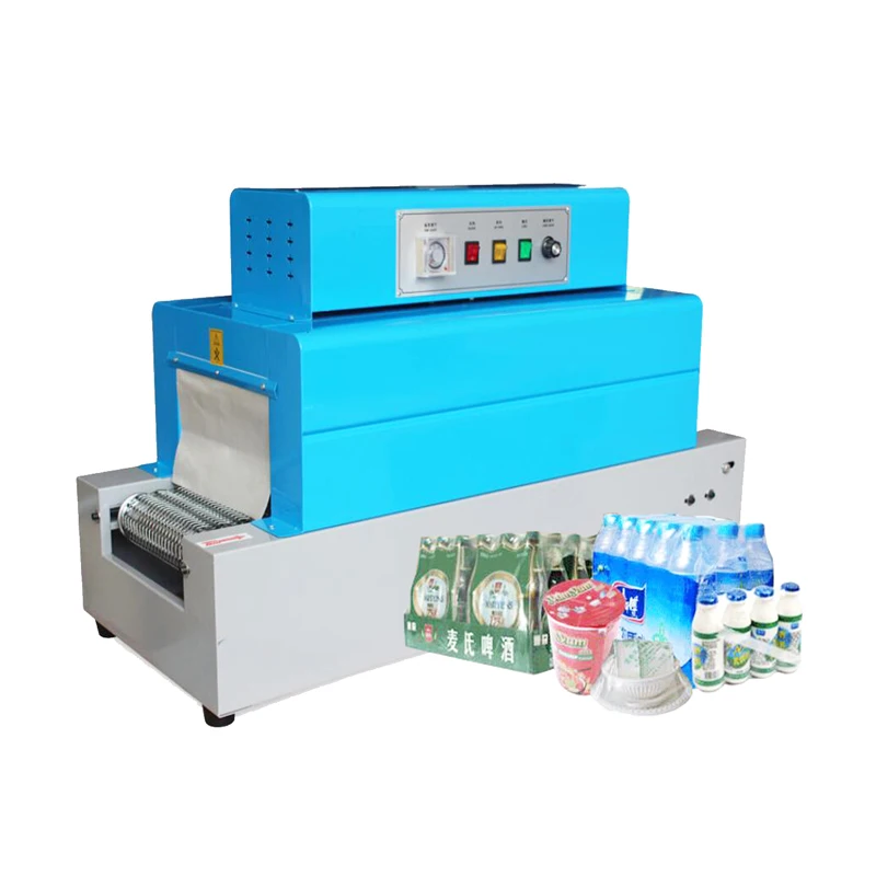 BS260 Thermal Film Wrap Shrinking Machine PET PP POF Film Package Infrared Shrinker Packaging Electrical Heating Tunnel Shrink