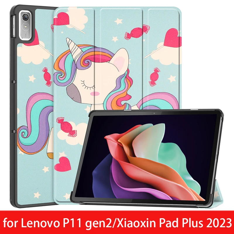 Funda para Lenovo Pad P11 gen2/Xiaoxin Pad Plus, carcasa dura con soporte plegable de 2023 y 11,5 pulgadas, Auto Sleep/Wake