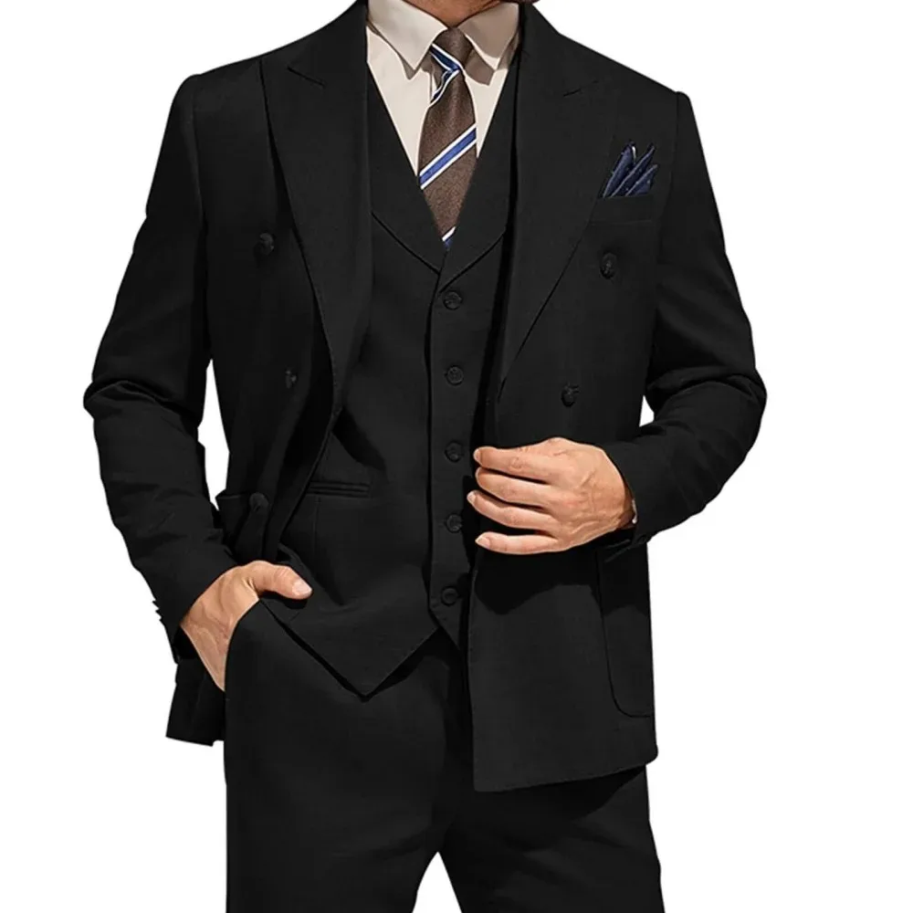 2025 Fashion Men's Suits Elegant Wedding High Quality Slim Fit t 3 Pieces Blazer+Vest+Pants Sets For Party Customized