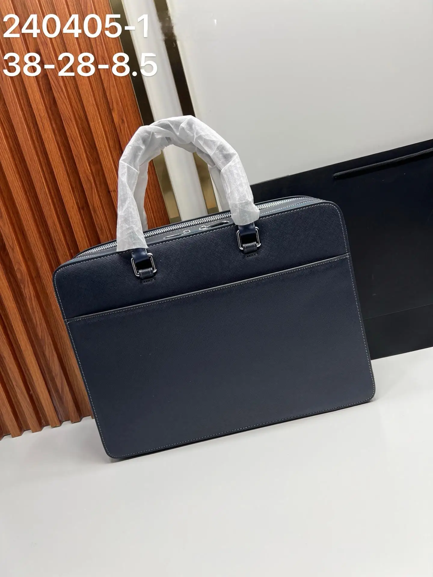 New Men's Leather Business Briefcase, Genuine Cowhide Handbag for Office & Daily Commute