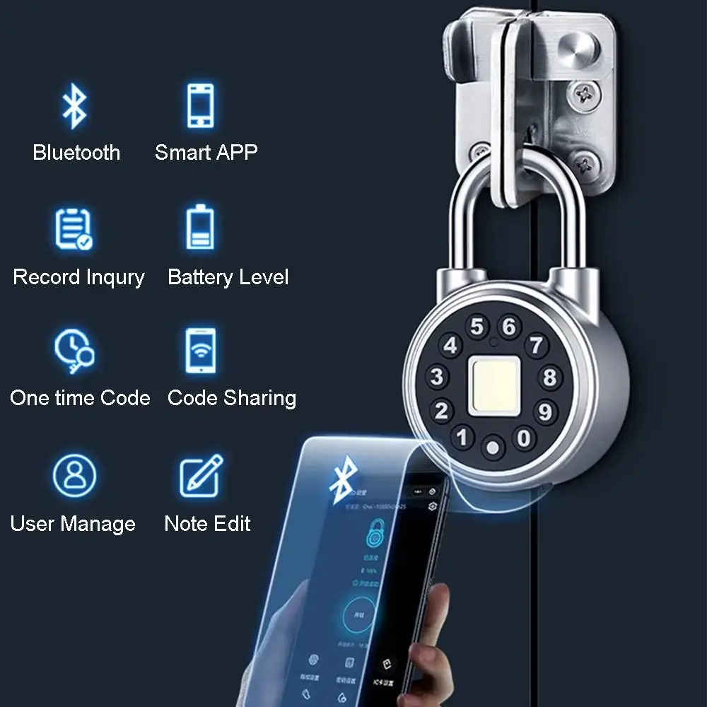 

Type C Charge Waterproof Fingerprint Padlock Easy Identification Waterproof Design Intelligent Biometric Padloc