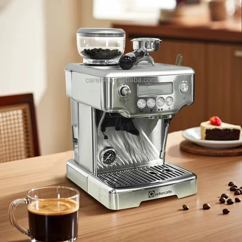 ماكينة صنع قهوة باريستا الاحترافية من فول إلى كوب، ماكينة قهوة اسبريسو، أفضل مع مطحنة