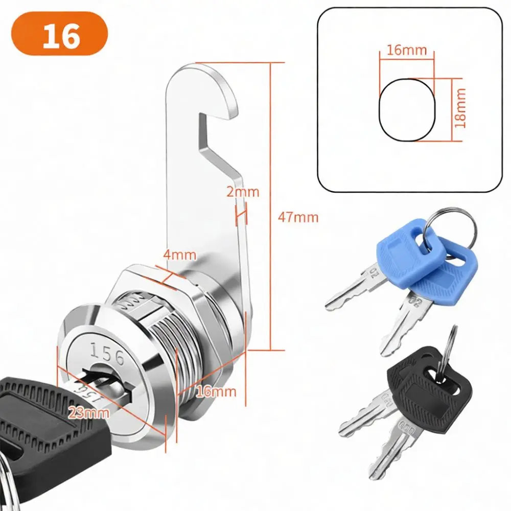 Universal Cabinet Cam Lock For Mailbox Drawer File Cabinet Locker Security Replacement Metal Cylinder Lock Home Office Hardware