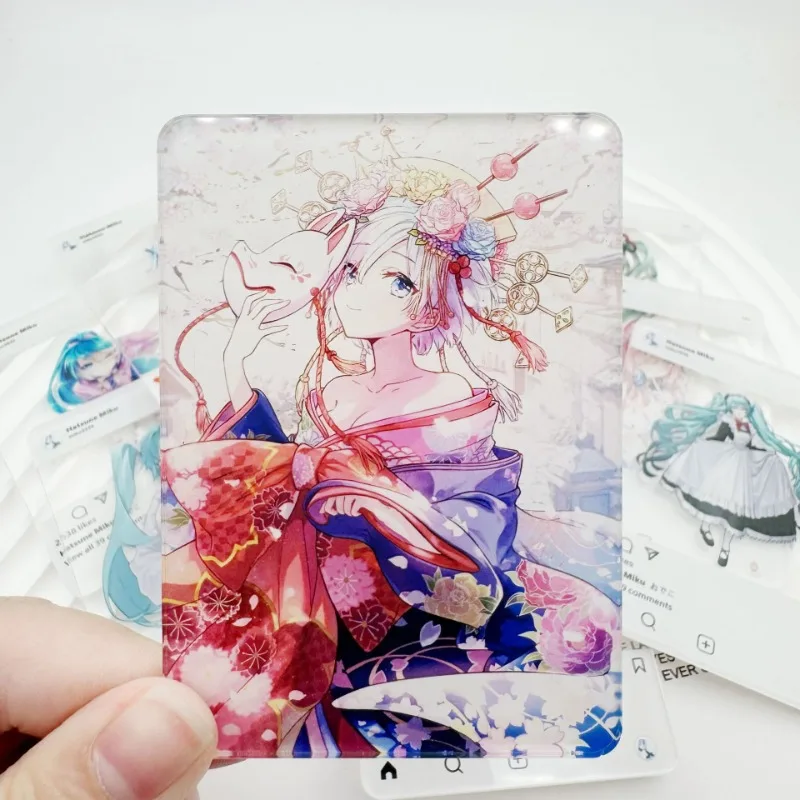 Anime Hatsune Miku Through Card Cartoon Hatsune Miku Three-inch Photo Taking Acrylic Cute Miku Girl Through Card Wholesale Gift