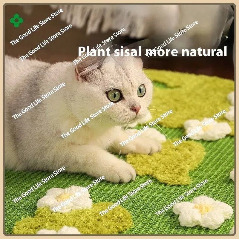 Cluster Sisal Carpet Cat Scratching Pad Creative Cat Scratching Board Grinding Claws Wear-resistant Pet Floor Mat Supplies - Image 3