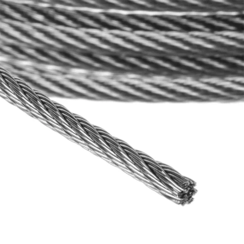 1m-10m Stainless Steel Wire Rope 7*7/7*19 Structure Soft Fine Fishing Rope Rod Rope Lift Drying Rack Wire Rope Grapevine