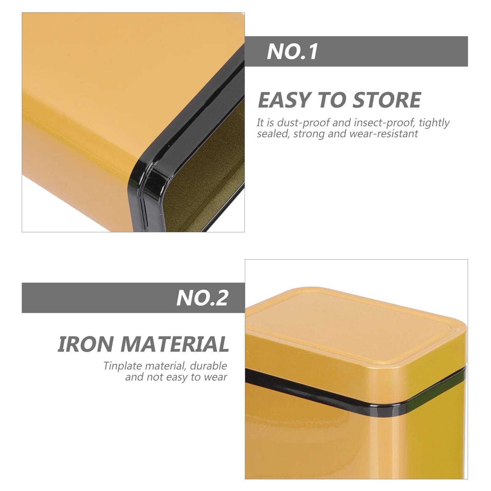 

3pcs Tinplate Tea Jars Airtight Food Storage Containers For Tea Coffee Beans Candy Snack Sugar Sealed Holder Dustproof