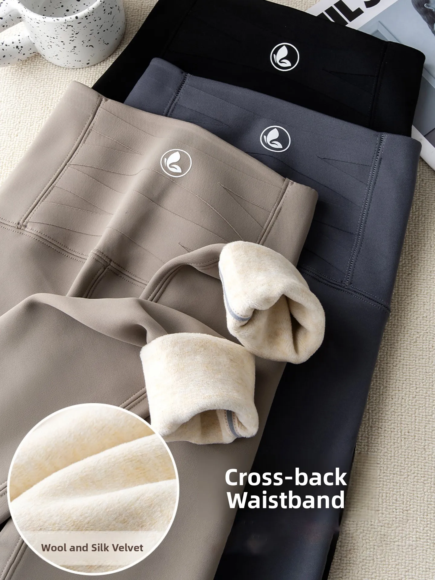 

Silk Wool arkskin Tight High Waist Leggings Women's Yoga Pants Autumn Winter Outerwear Slimming Legs Tummy Control Butt Lif...