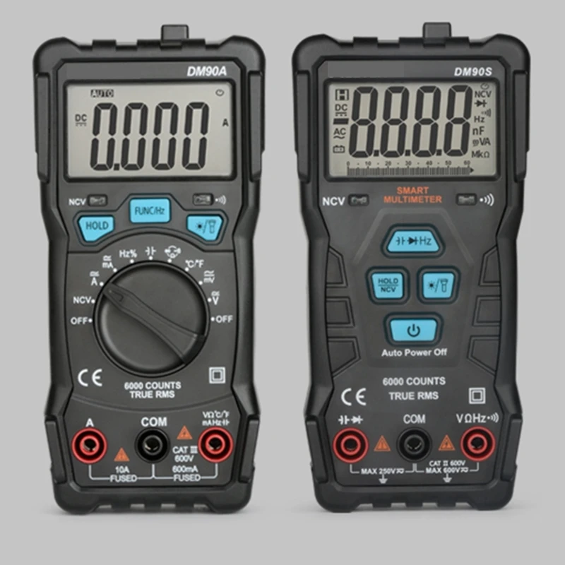 

Digital Multimeter 6000 Counts NCV Function for DC Resistance Meter Tester Capacitance Diodes Data Hold Funct