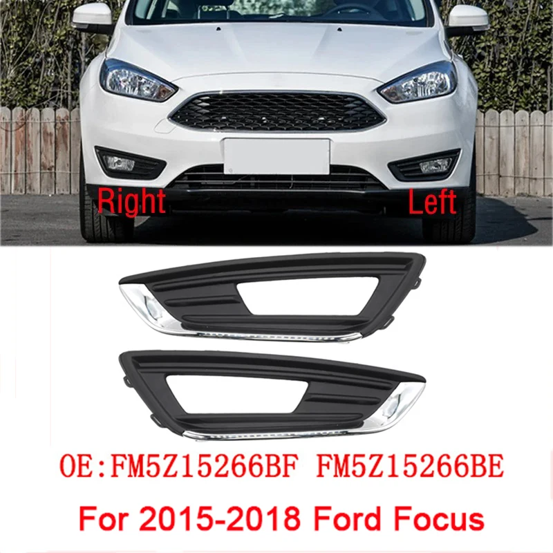 

ABS черный автомобильный передний бампер, противотуманная фара, нижняя рамка, решетка для Ford Focus MK3 2015-2018 FM5Z15266BF FM5Z15266BE
