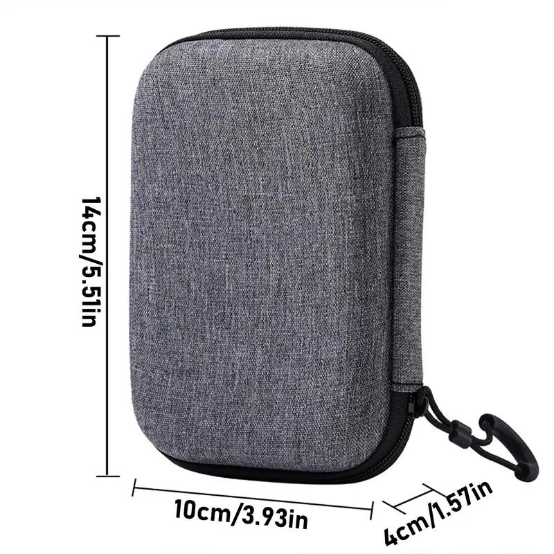 Headphone Case Small Zipper Pouch Earbud Case With Clip Wired Earphone Case Holder Protective Hard Shell Travel Bag Waterproof