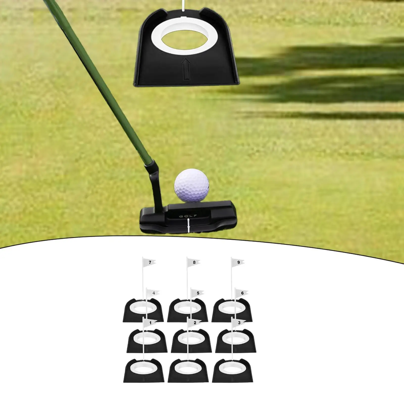 Plastic Golf Putting Trainer Cups with Flag Set Practice Hole Detachable Golf Supplies for Home Office Backyard Training