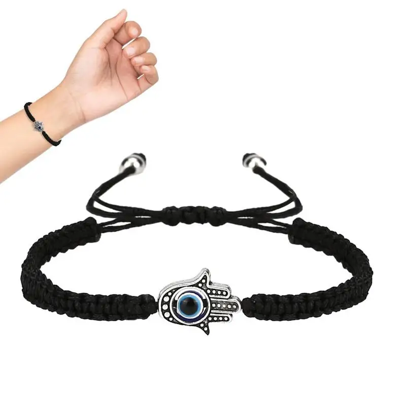 Hamsa Bracelet Handmade Braided Rope Lucky String Bracelet Evil Eye Hand Bracelet Adjustable Kabbalah Bracelets For Friendship