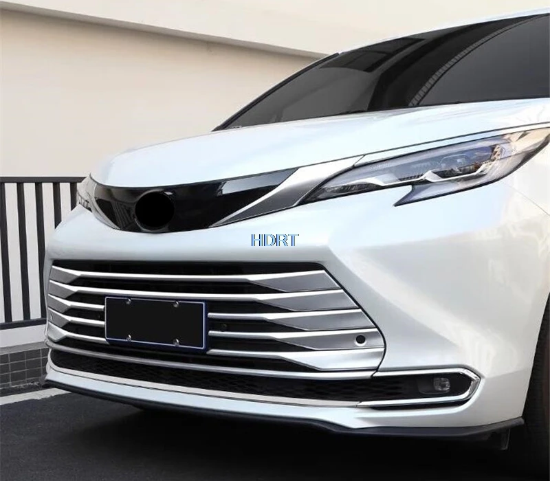 Per Toyota Sienna 2021 + Car Styling rete centrale griglia anteriore modanatura copertura Trim Strip Center Bumper Racing Sticker accessori