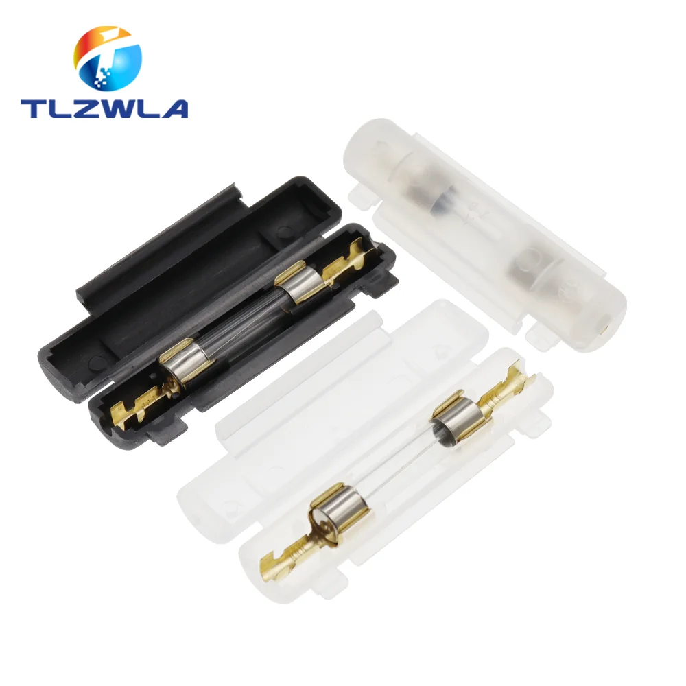 5Set 6X30MM Glass Fuse Holder With 250V 0.25A 0.5A 1A 1.5A 2A 3A 3.15A 4-30A 6*30MM Fuse Socket Flip shell Black/White Flip Type