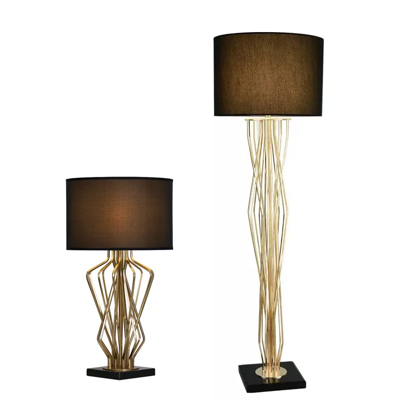 

Post-modern Minimalist Floor Lamp Designer Metal Gold Floor Lamp with Cloth Lampshade for Living Room Bedroom Bedside Vertical