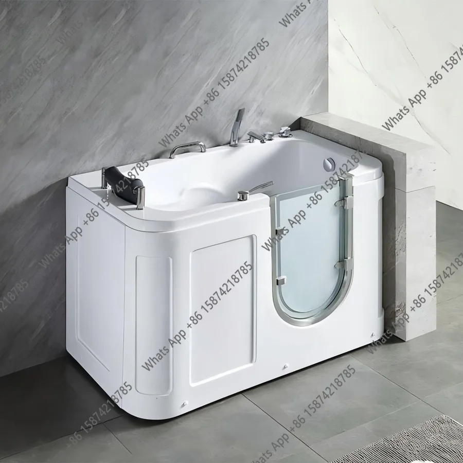 Kk Elderly Bathtub Barrier-free Massage Square Cylinder Walk-in Non-slip Side Door Seated Bath Acrylic Deep Bath Tub