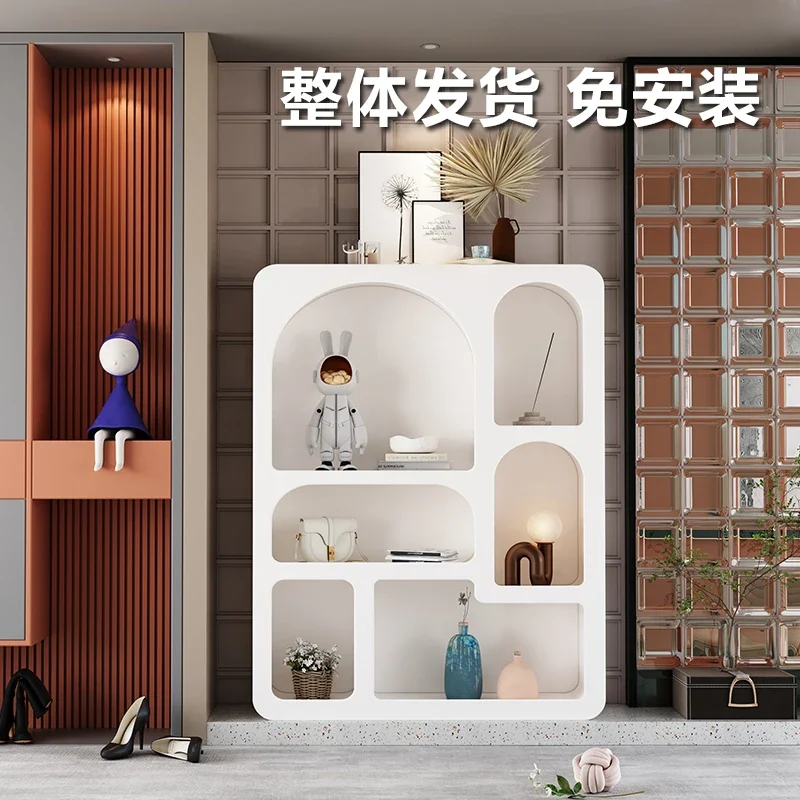 Simple white living room decoration display porch cabinet live cabinet photography table cave cabinet