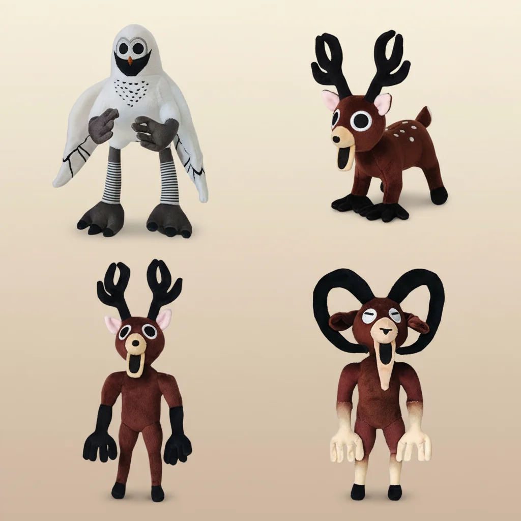 

99 Nights Horror Game Plush Toy 99 Nights Lying Down Elk Plushie Caliente 32CM Cartoon Forest Deer Stuffed Doll for Fans Gift