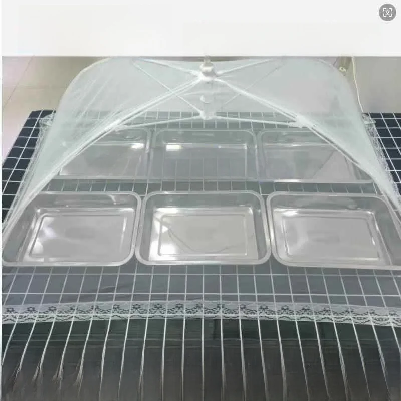 Extra Large Commercial Fly Cover Salad Food Stall Table Dustproof Net Curtain Chinese Style Pure Color Restaurant Table Cover