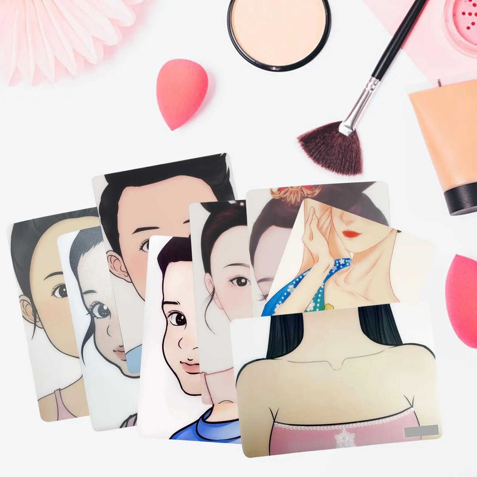 Szablon do ćwiczeń makijażu, tworzenia atrakcyjnych wzorów makijażu, szablony do malowania dla dzieci, format A4, dla stylistów makijażu.