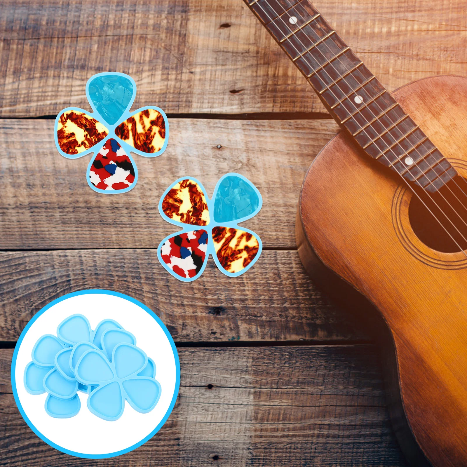 

5Pcs Guitar Pick Mold Silicone Epoxy Resin Craft Mold DIY Handmade Plectrums Supplies Musical Instrument Accessories