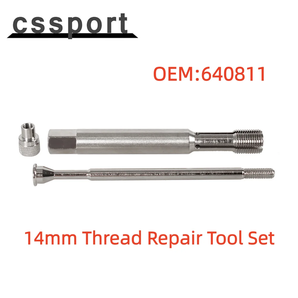 OEM 640811 14mm Thread Repair Tools Set Back-Tap Damaged Threads Bolt Tapping Tool Sliver For Spark Plug Fouled Threads
