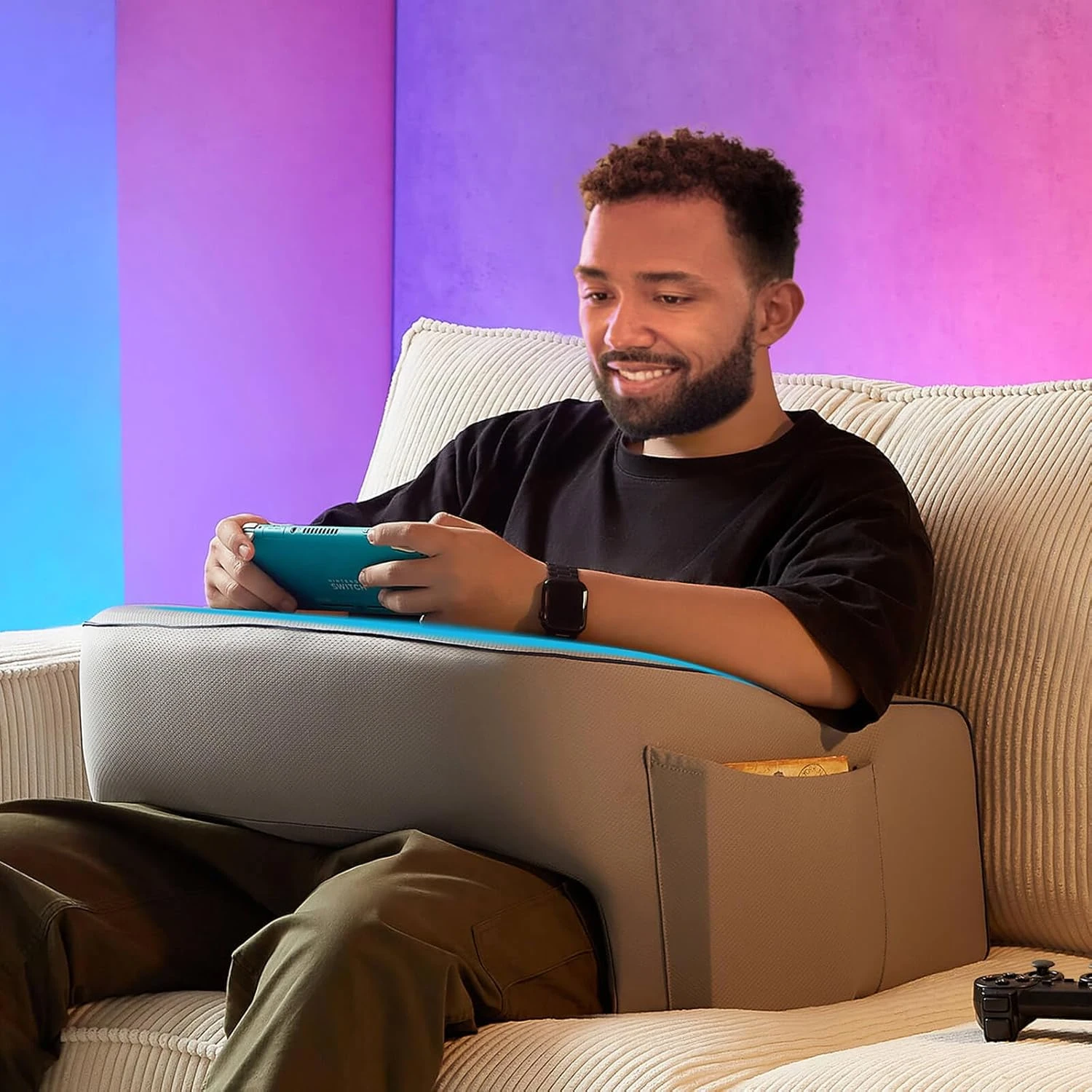 

Game reading pillow, adult oversized laptop pillow, (gray)