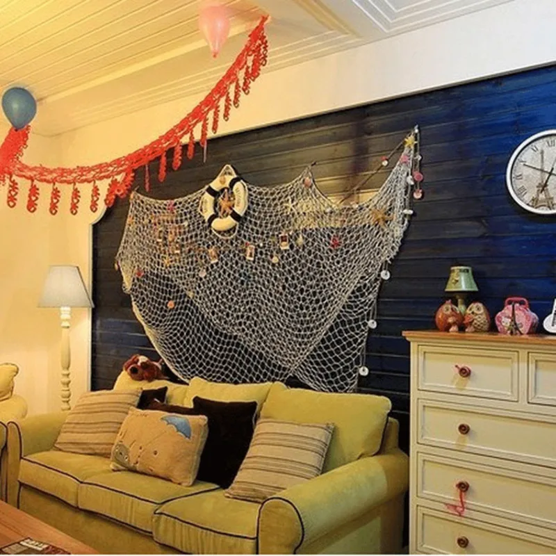 Rete di pesce decorativa per feste sotto il mare decorazione pirata ornamenti appesi Summer Beach Kids Birthday Party Decor