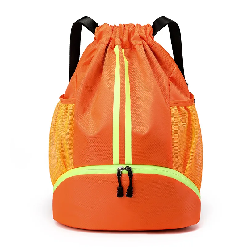 

Waterproof Drawstring Gym Bag Soccer Basketball Swim Organizer with Dry Wet Compartment Simple Outdoor Sports Yoga Travel Bag