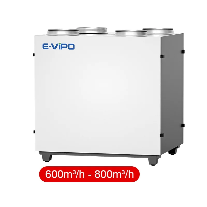 E-VIPO HRV Heat Recovery Ventilation HVAC System ERV Energy Recovery 600m3/h Supply and Extract AIr Bypass Air Recuperator