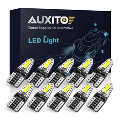 AUXITO 10Pcs W5W T10 LED CANBUS No Error 12V Super Bright White 6000K Car Interior Side Light 194 168 7020SMD LED Auto Bulb Lamp