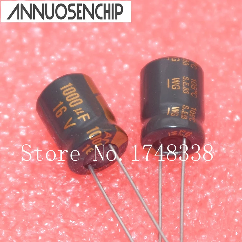 line Capacitor 16V 1000UF 10 * 12mm DIP electrolytic  1000uf 16v 50pcs/pack