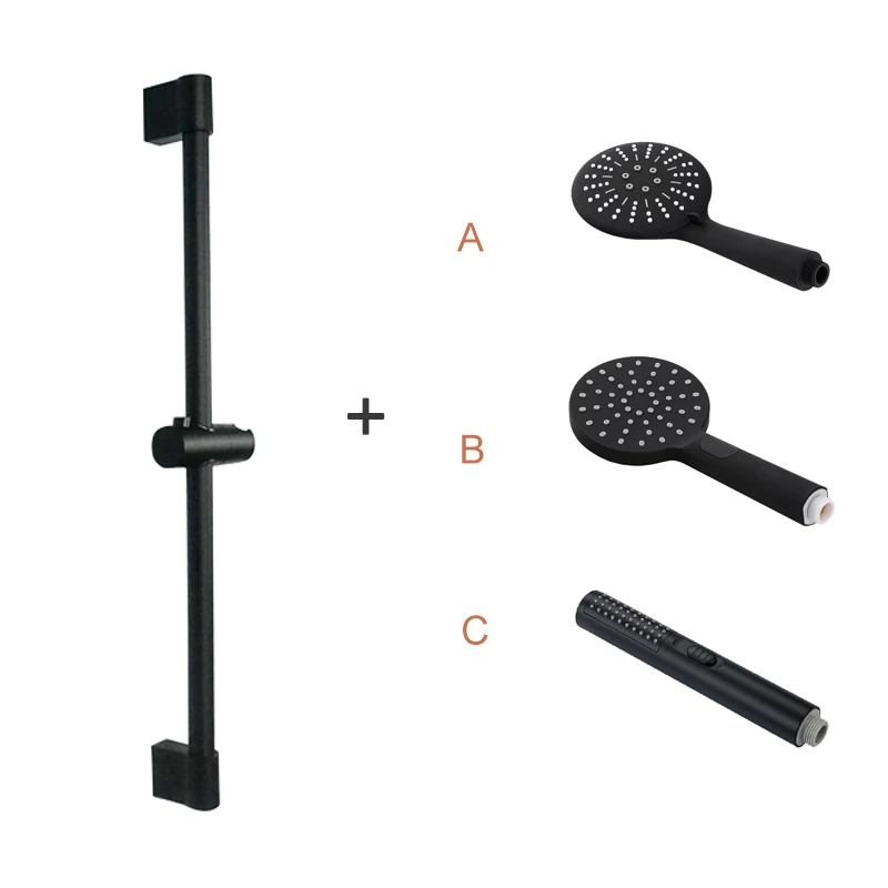 

High Pressure ABS 3 Function Rain Shower Head Shower 1.5M Hose Stainless Steel Adjustable Lifting Rod Bathroom Accessories