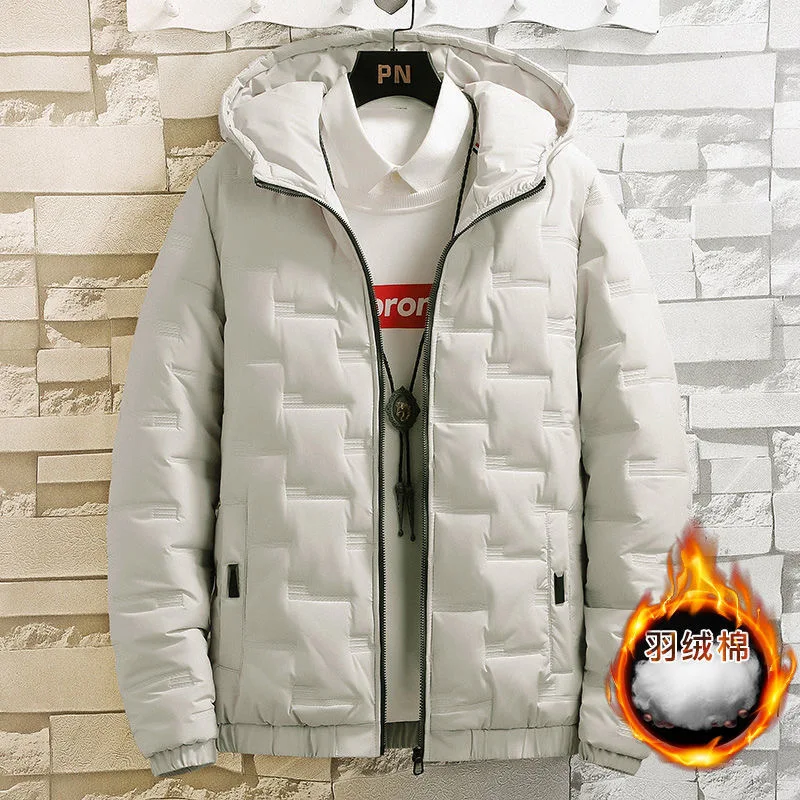 2024 Autumn and Winter New Fashion Large Size Hooded Cotton-Padded Jacket Men's Casual Loose Thick Warm High Quality Coat M-5XL