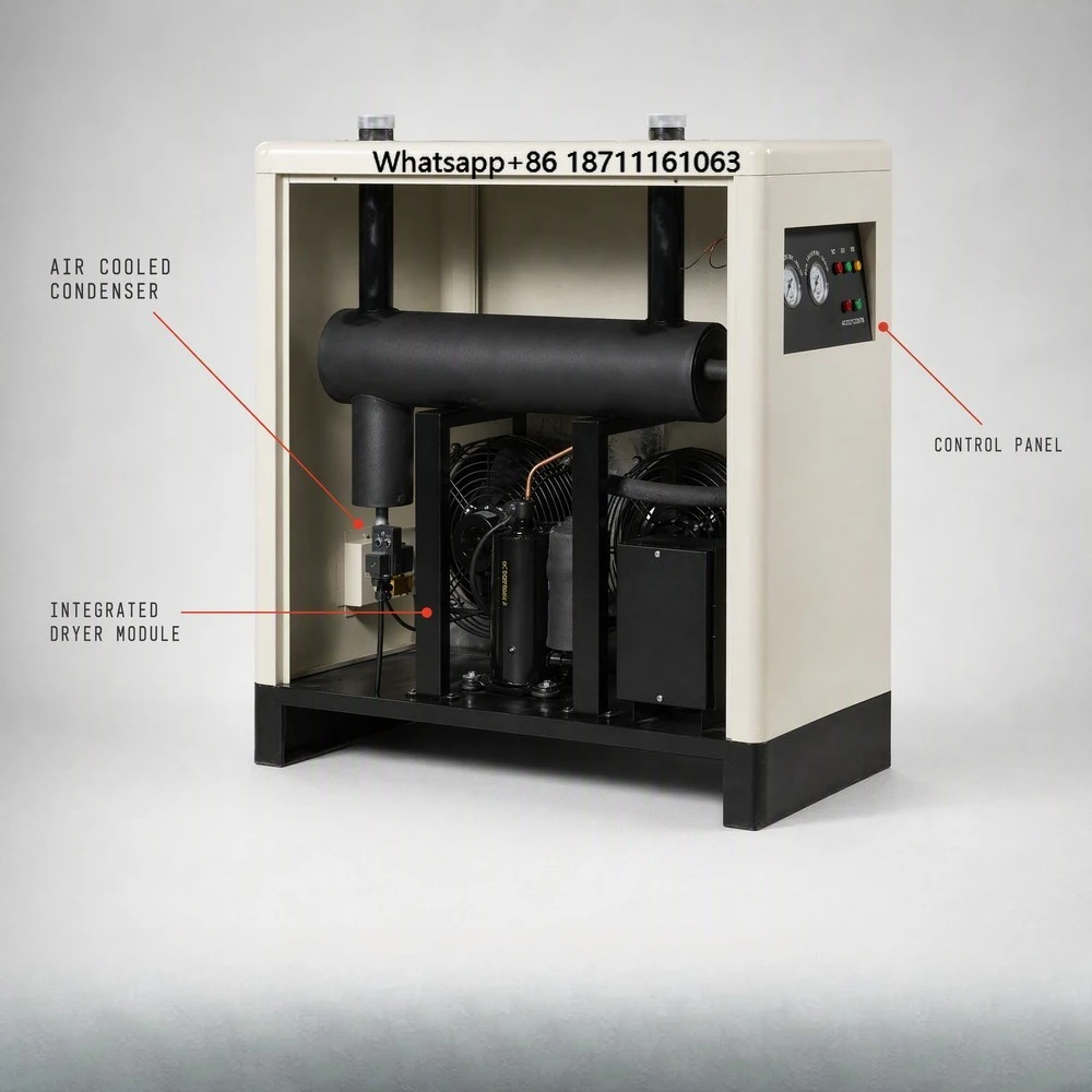 FGMI Hot Sale 220V 50Hz Freeze Type Air Dryer 1.5m3 Drying Machine Air Cooled Normal Temperature for Industrial Air Compressor