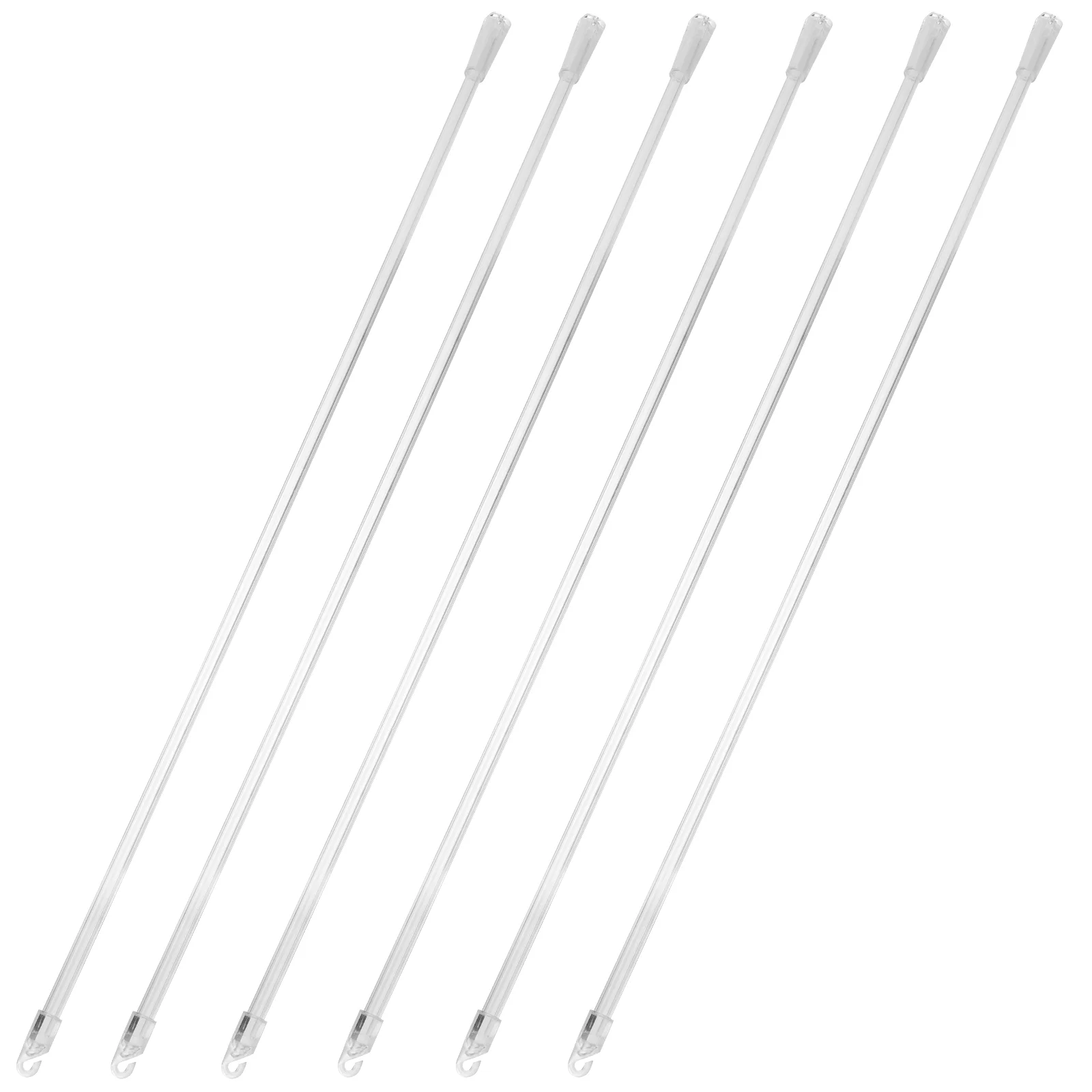 

6 Pcs Venetian Blind Rod White Blinds with Dark Sheers Handle Vertical Pull Stick