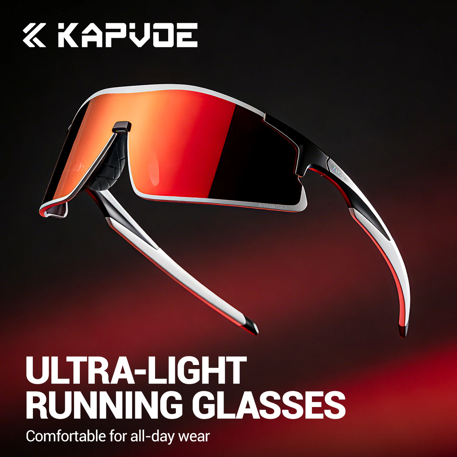 

KAPOVE UV400 Sunscreen and Windproof Cycling Glasses Outdoor Running Hiking, Mountaineering Sports Sunglasses Driving Sunglasses