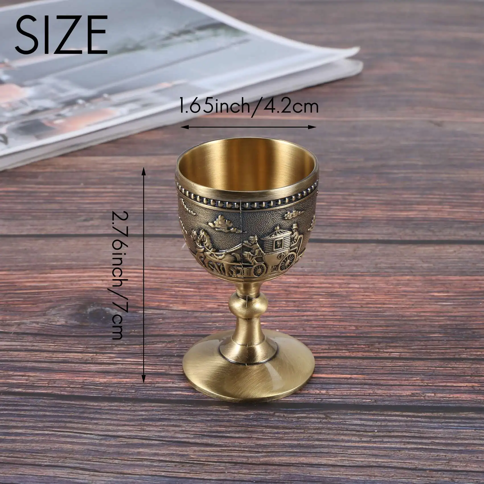 Classical Metal Wine Cup Handmade Small Goblet Household Copper Wine Glass Carving Pattern HOT