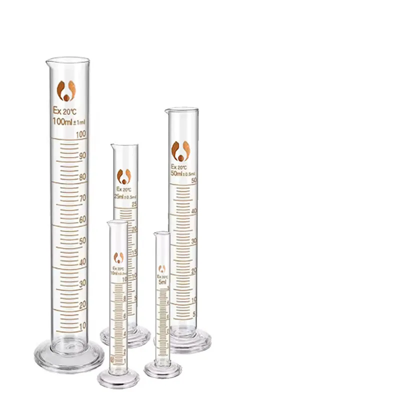 1PCS Lab Measuring Cylinder Set 5ml 10ml 25ml 50ml 100ml 200ml 500ml, Thick Glass Graduated Cylinder Kit for Laboratory Supplies