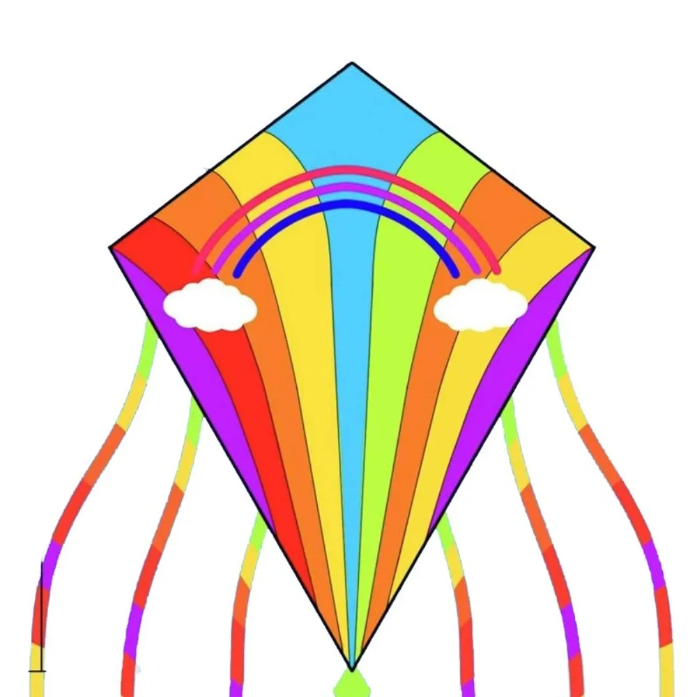 

Easy To Fly Colorful Rainbow Kite Good Flying Long Tails Beach Kite 100 Meter Kite Line Birthday Gift Outdoor Flying Toy