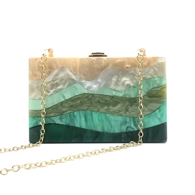 Akrylowa torba wieczorowa marka luksusowy projektant kobiet nowe torebki Boho ślubne sprzęgło Party Fashion portfel elegancki Crossbody na ramię
