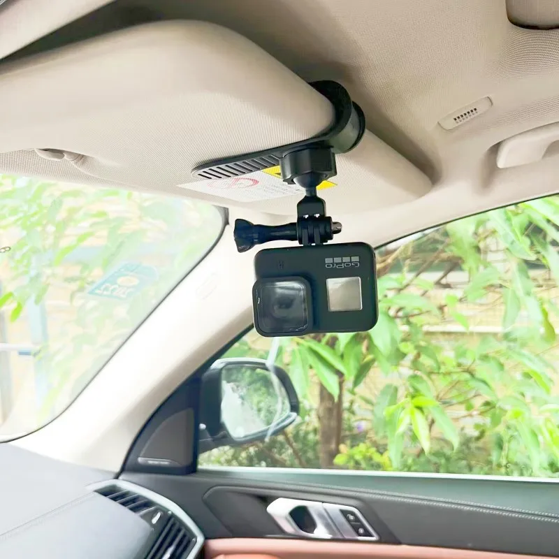 Car Sun Visor Mount Quick Clip Sun Visor Mount with Universal Ball J Hook Compatible with GoPro Hero 13 12 11 Insta 360 X5 X4