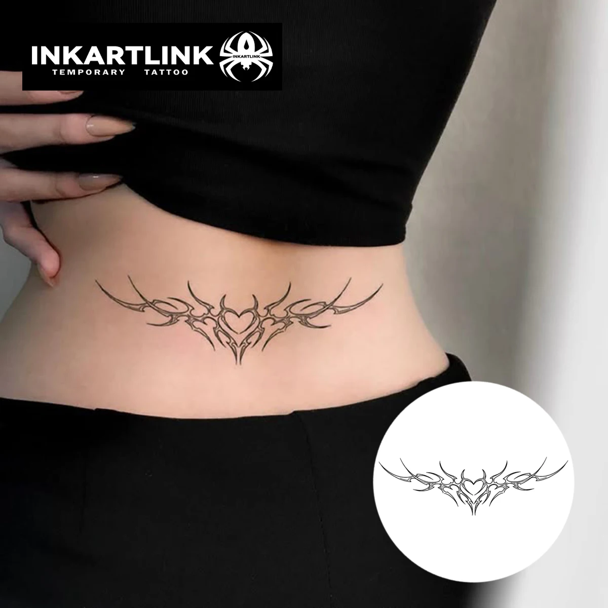 Heart - Shaped Temporary Tattoo,Lasts To 15 Days New Technology Magic Waterproof Semi Permanent Sticker,For Women's Party.