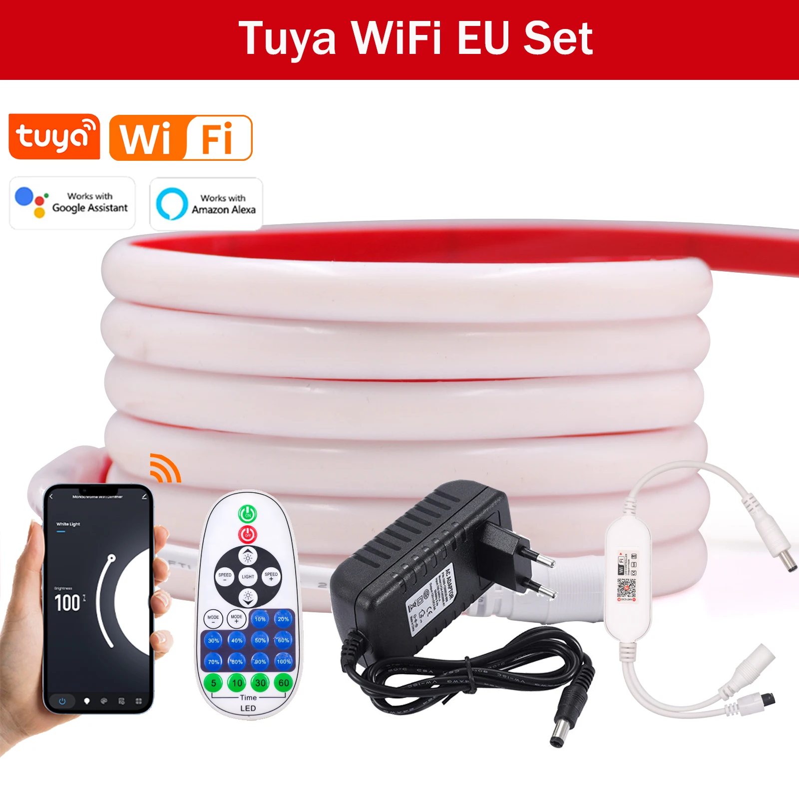 GAHADA Tuya Wifi Smart COB LED Streifen Licht IP68 Wasserdichte COB LED Band 12V 24V 320leds Dimmbare flexible COB Led Licht Linear 0,5-20m 3