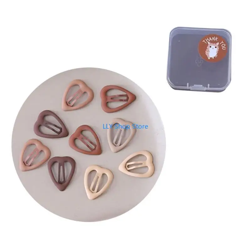 

T8UD Baby Girl Hairpins Barrettes Set 10Pcs Metal Hairpins Colorful Hair Clips Head Dress Accs for Female Girls Children