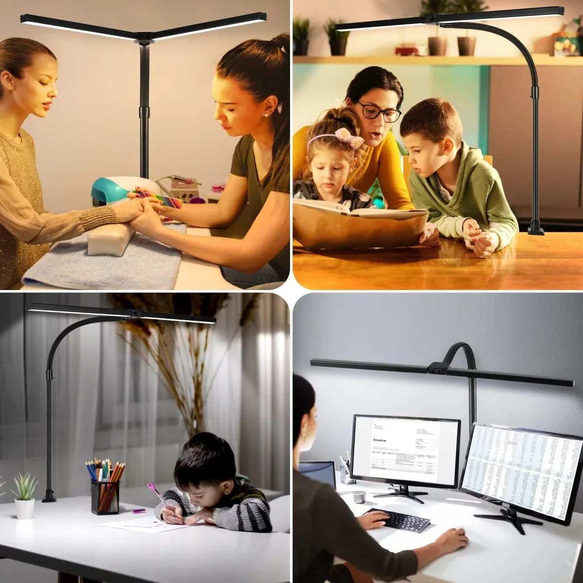 Double Single Head Led Clip Desk Lamp Dimmable Computer Table Lamps Monitor Light Architect Table Lamp for Office Reading Lights