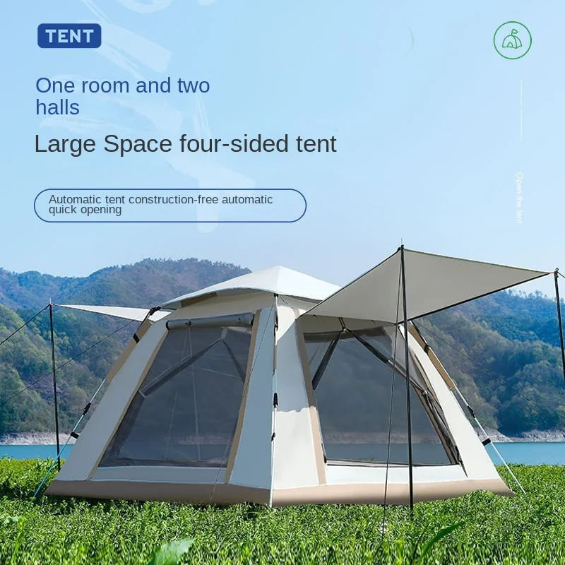 

Outdoor Tent Portable Fully Automatic Quick-open Sunshade And Rainproof Camping Park Camping Picnic Outdoor Four-sided Tent 2024